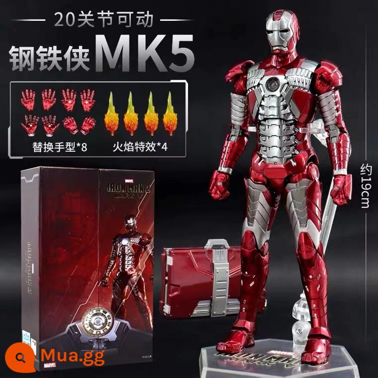 Midtop Iron Man chính hãng MK43 Ánh sáng Gennukmark 1234567 Di chuyển MK50 WAR MÁY - Có sẵn Iron Man MK5 [hộp quà sang trọng + chân đế + tay cầm thay thế]