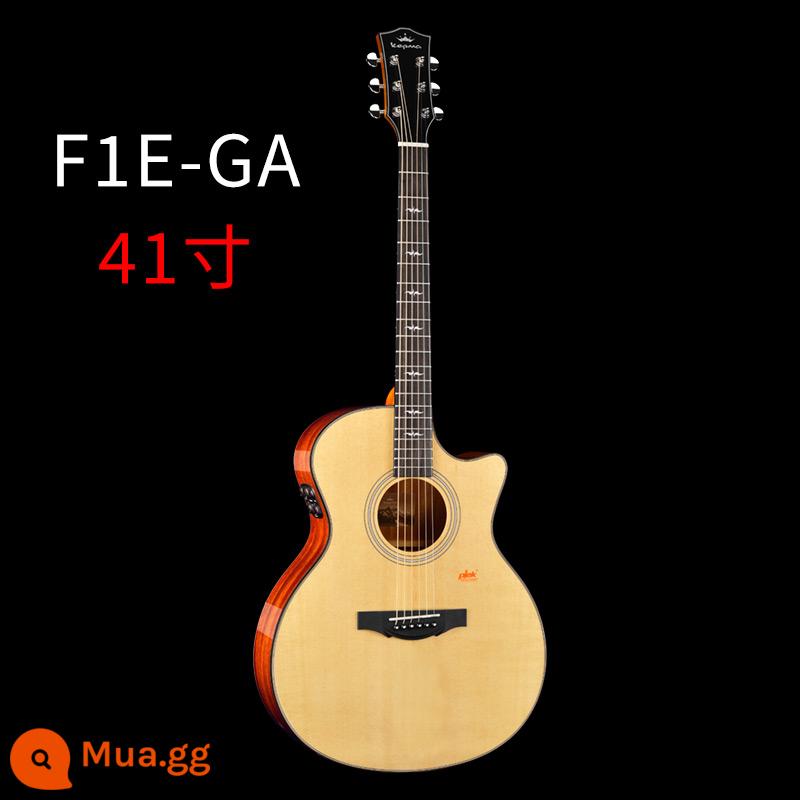 Kepma F1 đĩa đơn đàn guitar dân gian 41 \ 40 inch Fingerstyle hộp điện tròn đàn guitar acoustic chuyên nghiệp - Hộp điện F1E-hình thùng GA