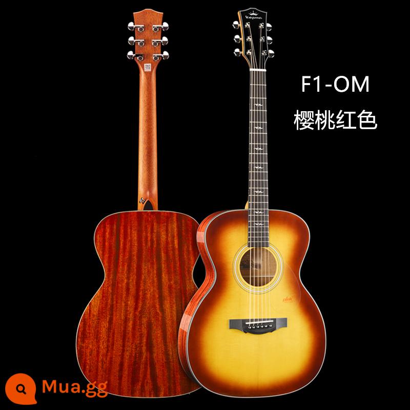 Kepma F1 đĩa đơn đàn guitar dân gian 41 \ 40 inch Fingerstyle hộp điện tròn đàn guitar acoustic chuyên nghiệp - F1-OM màu đỏ anh đào