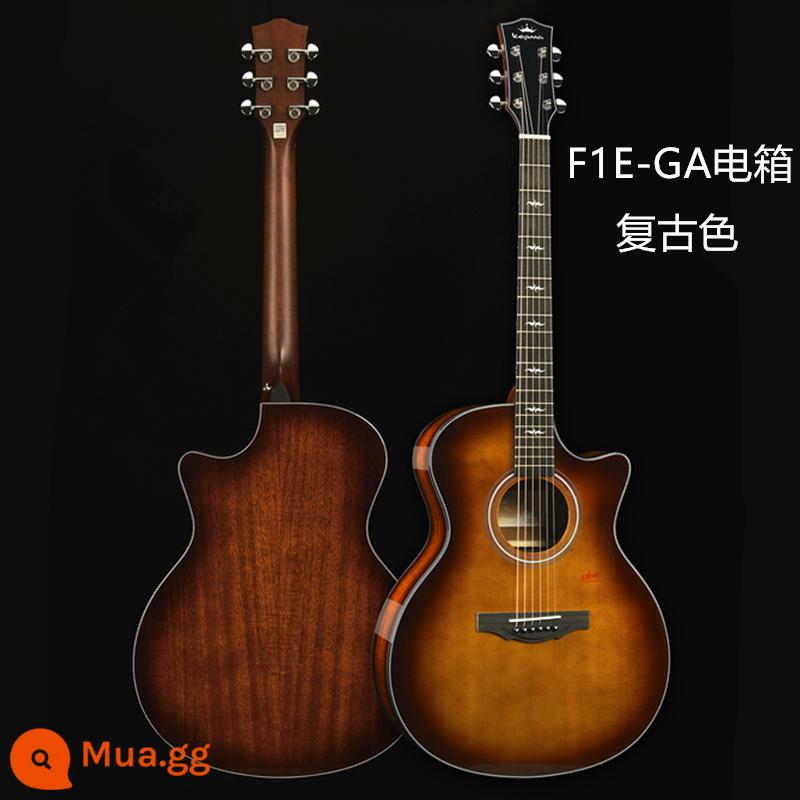 Kepma F1 đĩa đơn đàn guitar dân gian 41 \ 40 inch Fingerstyle hộp điện tròn đàn guitar acoustic chuyên nghiệp - Màu cổ điển F1E-GA