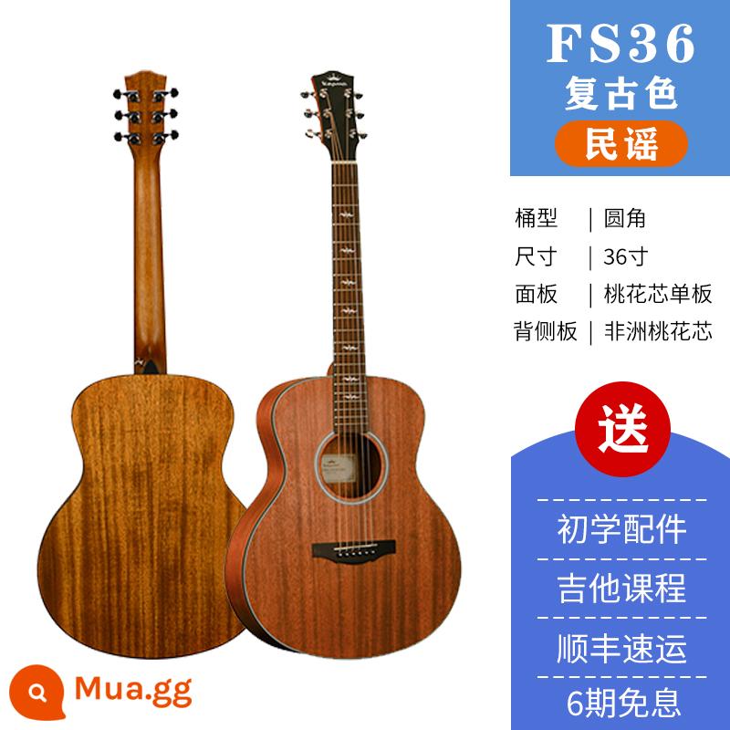 Kepma FS36 đĩa đơn đàn guitar Fingerstyle hát 36 inch hộp điện du lịch mới bắt đầu dân gian đàn guitar acoustic - Bản ballad mờ màu cổ điển FS36