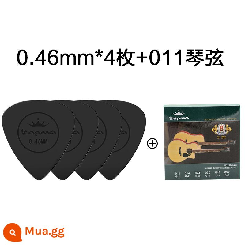 Kama kepma pick đàn guitar Kama màu đen linh hoạt chống trượt 0.6/046mm pick chính hãng - 0,46MM*4 miếng +011 kotostring