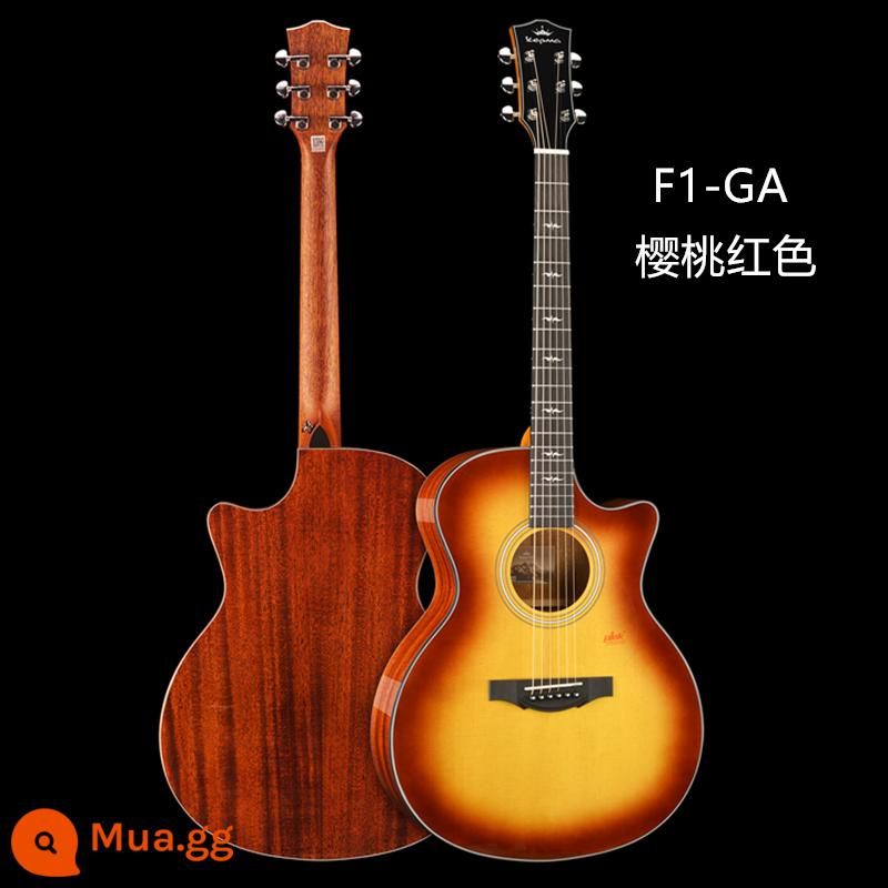 Kepma F1 đĩa đơn đàn guitar dân gian 41 \ 40 inch Fingerstyle hộp điện tròn đàn guitar acoustic chuyên nghiệp - F1-GA màu đỏ anh đào