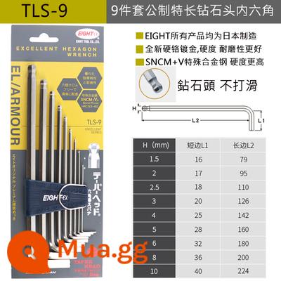 Nhật Bản nhập khẩu TÁM Bailey cờ lê lục giác bên trong 8 thương hiệu đặt góc chính số liệu TTR TLS-9 TS BHS - Đầu kim cương TLS-9 có chiều dài đặc biệt 1,5-10mm