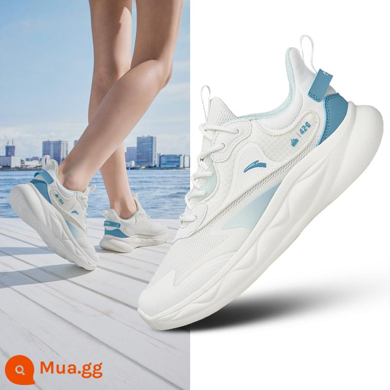 Anta Bounce Bomb 2.0丨Thể dục Nhảy dây Công nghệ đàn hồi cao su Đế mềm Đệm đàn hồi Giày chạy bộ Giày thể thao thoải mái cho nam - Trắng ngà/Hồng băng-2 [Phong cách nữ]