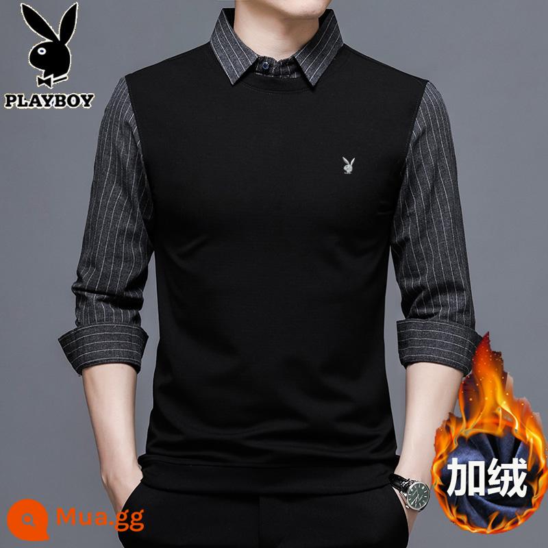 Playboy giả hai mảnh áo nhung nam mùa thu và mùa đông mới nóng cotton cotton dày đàn ông - [Phong cách lông cừu] 5865 màu xám