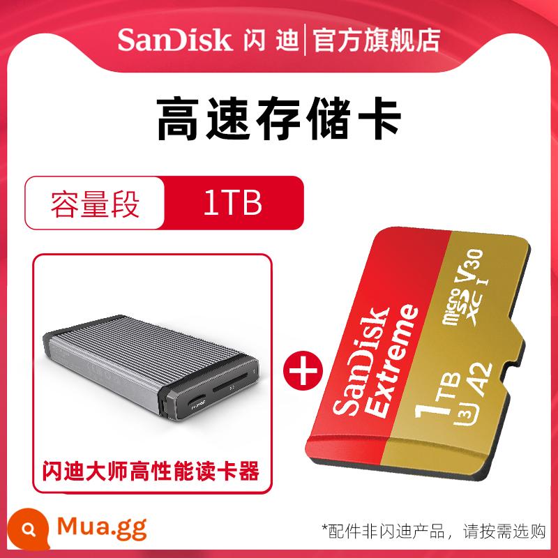 Thẻ nhớ SanDiskSanDisk1t thẻ micro sd thẻ camera hành động gopro drone thẻ nhớ thẻ TF - Đầu đọc thẻ hiệu suất cao QXA1-1T+