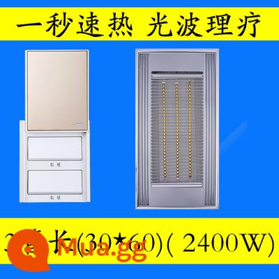 Good wife vàng ống Yuba tích hợp đèn trần 30x30 sợi carbon siêu mỏng sóng ánh sáng sưởi ấm phòng thay đồ - Ống vàng dài 3 ống [30*60] 2400W