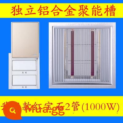 Good wife vàng ống Yuba tích hợp đèn trần 30x30 sợi carbon siêu mỏng sóng ánh sáng sưởi ấm phòng thay đồ - Mẫu bình thu năng lượng hàng đầu Ruby 2 ống [30*30] đèn đỏ