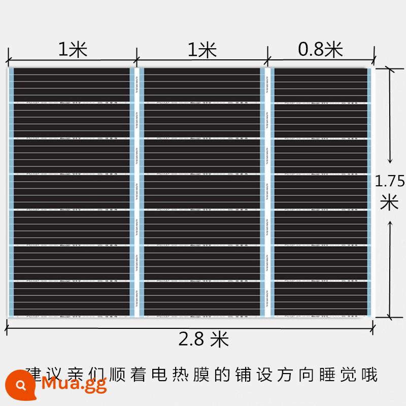 Hàn Quốc Graphene điện sưởi ấm phim điện sưởi ấm sàn sưởi ấm sàn tập yoga sưởi ấm tấm tùy chỉnh miễn phí vận chuyển - 2,8 mét