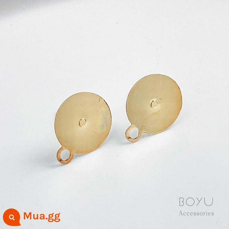 Kim tai pinto Vòng đai bảo quản màu vàng 14K kim tai chất liệu bông tai tự làm thủ công có thể được khảm với các phụ kiện trang sức - 10 cặp kim tai dẹt 14#12mm có vòng treo