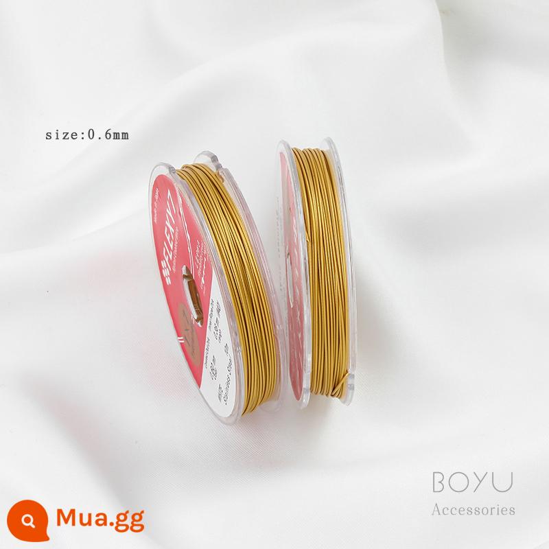 Nhật Bản FLEXY7 dây vàng dây mềm dây thép trang sức dây handmade vòng cổ đính hạt dây handmade TỰ LÀM phụ kiện trang sức - Vàng 0,6mm - 1 mét