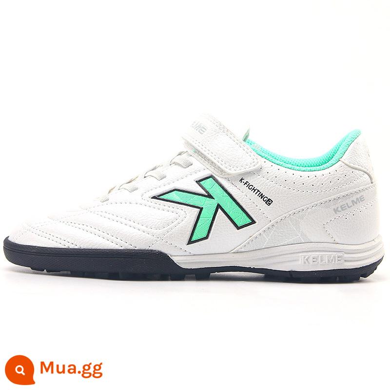 Giày bóng đá trẻ em KELME giày thể thao đinh gãy Velcro nam và nữ giày huấn luyện chuyên nghiệp cho học sinh tiểu học - 68833134 trắng/xanh tươi (cỡ giày bóng đá = chiều dài bàn chân thực tế + độ dày tất 5 mm, nên tăng một cỡ nếu bàn chân rộng hơn)