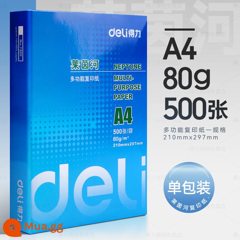 Giấy in và photocopy Deli A4 70g túi đeo vai 500 tờ văn phòng phẩm giấy trắng in a4 một hộp giấy nháp miễn phí vận chuyển cho học sinh Giấy in A4 nguyên hộp 70g 80g giấy photocopy a4 miễn phí vận chuyển - [Doanh nghiệp] Rhine River 80g | 500 tờ