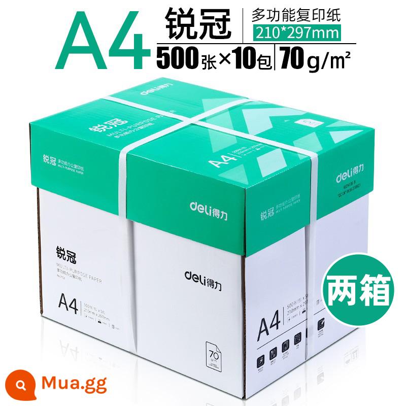 Giấy photocopy Deli A4 giấy photocopy 70g nguyên hộp 5 gói Giấy A4 500 tờ giấy in a4 80g giấy văn phòng a4 giấy nháp sinh viên giấy A4 giấy a4 photocopy một hộp bán buôn miễn phí vận chuyển - [Phong cách phổ thông/Hai hộp] Ruiguan 70g | 5000 tờ