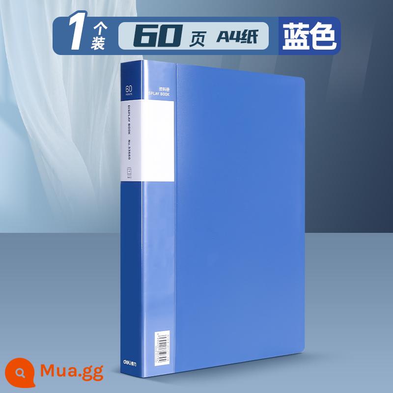 Sách thông tin Deli a4 chèn 100 trang dung lượng lớn nhiều lớp sinh viên đa chức năng thư mục phân trang 60 trang chèn trong suốt lưu trữ tạo tác giấy kiểm tra kẹp sách lưu trữ giấy thư mục thông tin a4 - [Bản dày 60 trang] 1 cuốn - chứa được 120 tờ