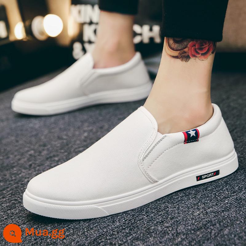 Mùa Hè Cũ Bắc Kinh Giày Vải Nam Phiên Bản Hàn Quốc Hợp Thời Trang Nam Baita Giày Slip-On Cổ Thấp Giày Vải Nam - F08 trắng