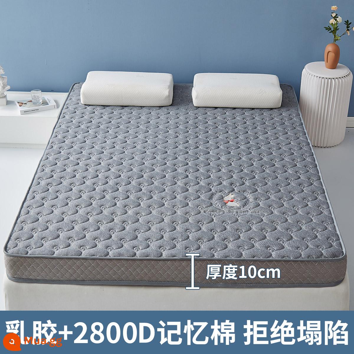 Nệm cao su đệm nhà tatami mat chăn dày ký túc xá sinh viên đơn miếng bọt biển cho thuê đặc biệt mat chăn - (Độ dày khoảng 10cm) Phượng Hoàng Thêu Thỏ-Xám [Áo công nghiệp 6 lớp mủ siêu dày + Vải kháng khuẩn, chống mạt loại A]