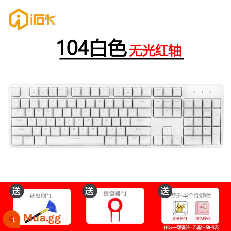 Ai Stone FE87/104 e-sport chuyên game văn phòng đánh máy bàn phím cơ trục đen trục xanh trục trà trục đỏ - 104 phím-trục trắng mờ-đỏ