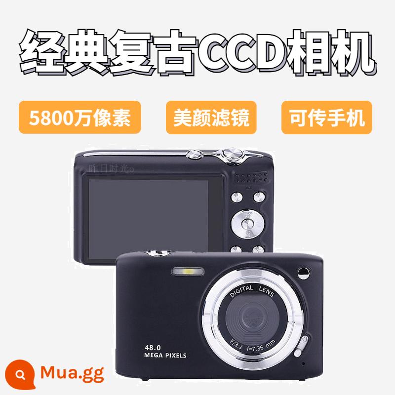 Máy ảnh kỹ thuật số mới dành cho nữ máy ảnh CCD cấp đầu vào khuôn viên trường selfie Volg retro máy thẻ máy ảnh nhỏ - Model nâng cấp D2-pixel đen 5800W (20 bộ lọc + làm đẹp) Tự động lấy nét AF + màn hình độ phân giải cao 2,88