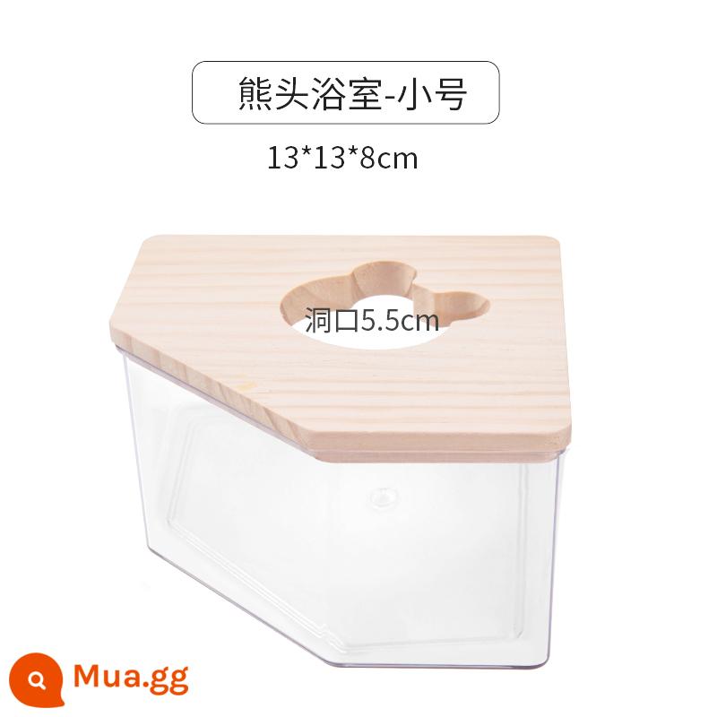 Phòng tắm Hamster hoàn toàn trong suốt nhà vệ sinh gấu vàng sử dụng kép phòng tắm chống văng cát tắm nước tiểu lưu vực cát nguồn cung cấp bên ngoài - Mô hình kim cương kích thước nhỏ có nắp