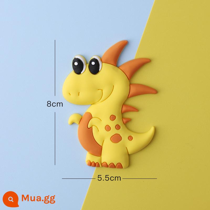 Trang trí bánh khủng long plug-in plug-in Tyrannosaurus rex nam sinh nhật bé một tuổi trẻ em Khủng long nhỏ kỷ Jura - Khủng long cao su mềm màu vàng sâm panh 3 miếng