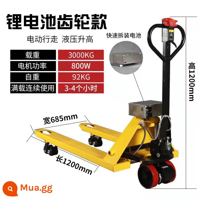 Xe nâng gia súc điện Xilin xe nâng bán điện bằng tay thủy lực 1 tấn 2 tấn 3 tấn xe tải pin lithium nhỏ - Model hộp số pin lithium 3 tấn rộng 685