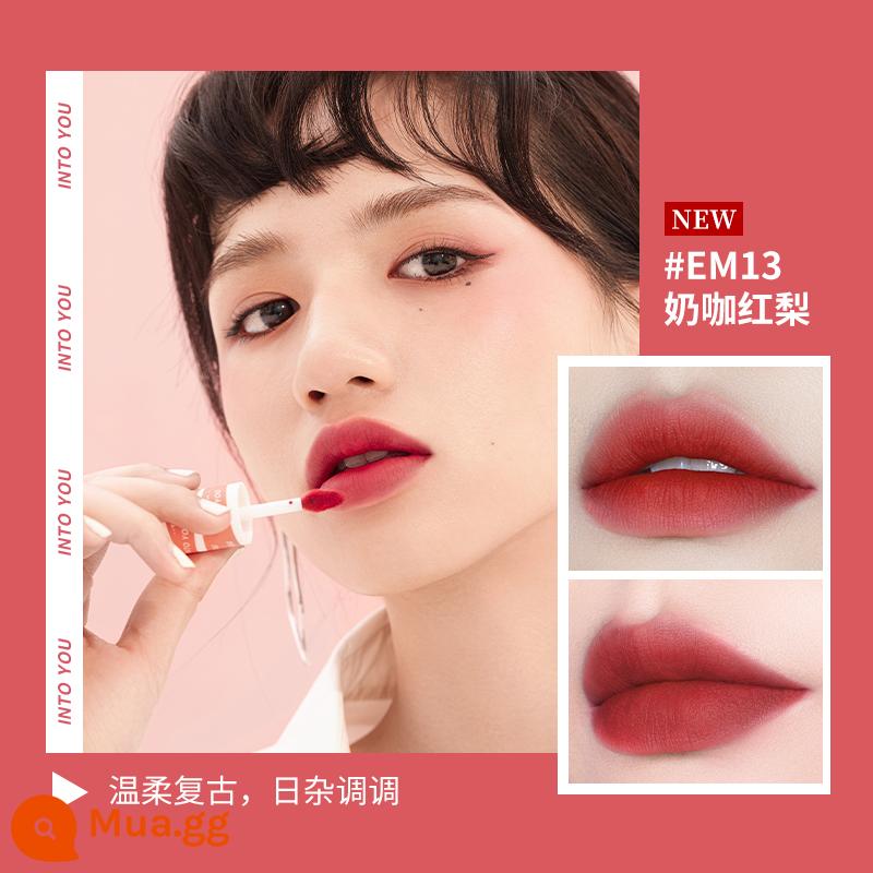 into you lip mud hero matte air nhung son men đóng hộp 525 son môi em08 giá rẻ intoyou - EM13 Cà Phê Sữa Lê Đỏ Nhẹ Nhàng Và Retro