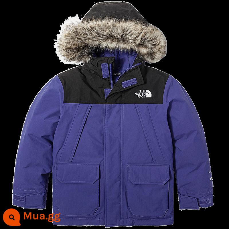 Áo khoác trẻ em Pre-TheNorthFace ngoài trời chống nước và ấm áp cho bé trai 23 mùa thu đông phong cách mới | 82XW - I0D/xanh tím