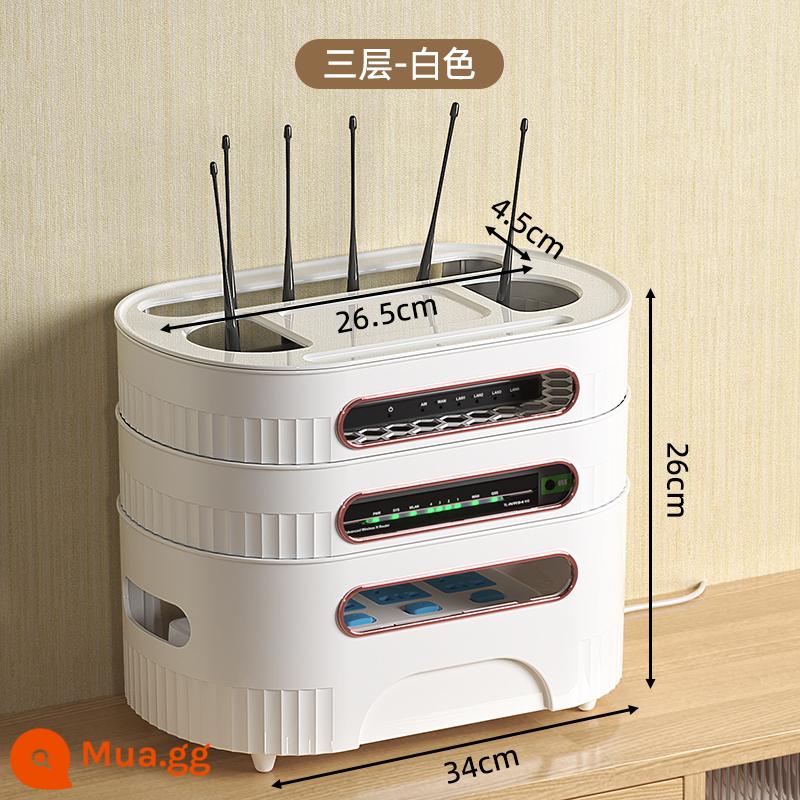 Bộ định tuyến wifi hộp lưu trữ TV hộp trên giá ổ cắm dây hoàn thiện hiện vật ánh sáng không dây mèo vị trí - Sản phẩm mới khuyến mãi có thời gian giới hạn❤ Phong cách mới màu trắng tinh khiết - ba lớp