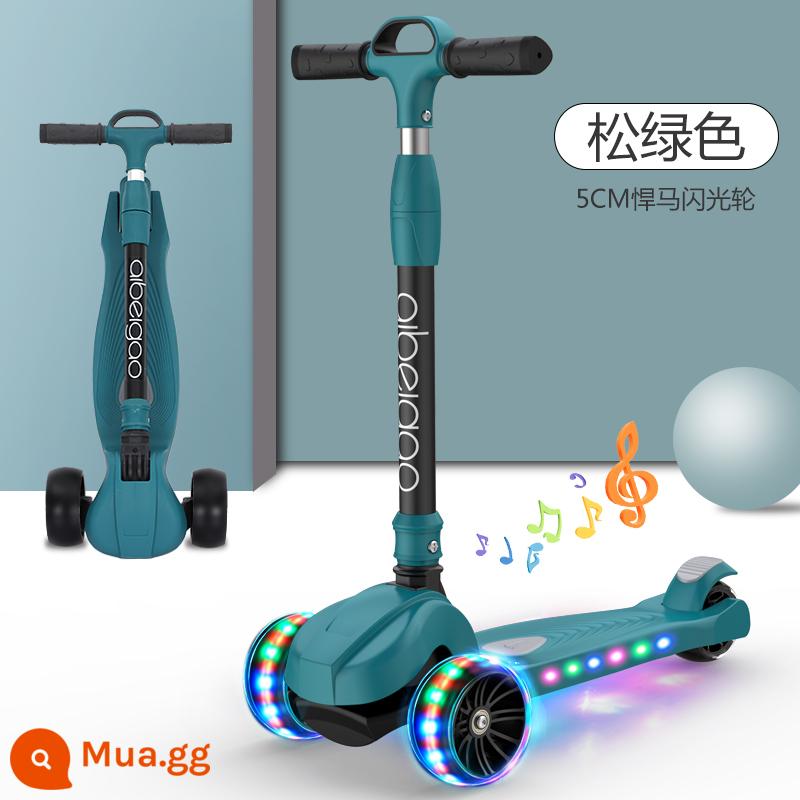 Xe trượt Scooter trẻ em 2-3-6-8 tuổi xe trượt 3 bánh flash bé trai và bé gái bé có thể nâng đồ chơi xe yo-yo - [Xanh đậm - khả năng chịu tải 500 catties] Bánh xe flash 5CM + lều nhạc + tấm nylon hai lớp + tay lái hợp kim nhôm