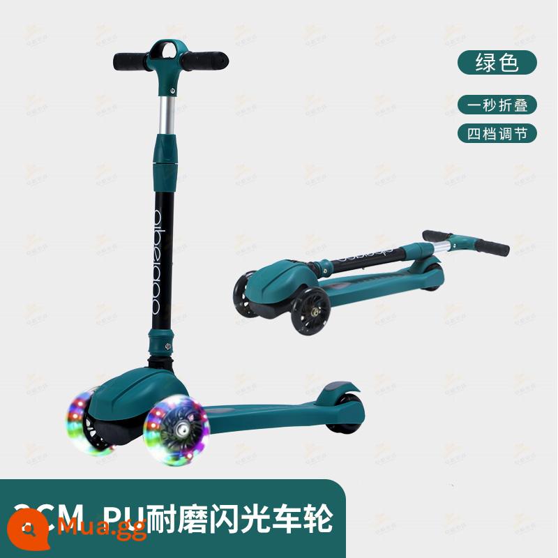 Xe trượt Scooter trẻ em 2-3-6-8 tuổi xe trượt 3 bánh flash bé trai và bé gái bé có thể nâng đồ chơi xe yo-yo - Bánh xe màu xanh đậm/3CM + tay lái bằng hợp kim nhôm