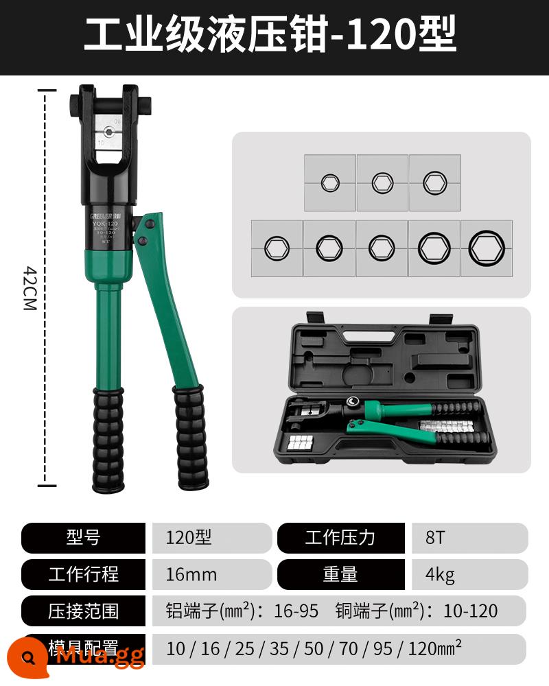 Kìm thủy lực Green Forest dành cho thợ điện Khối đầu cuối bằng đồng đặc biệt Khối đầu cực uốn đa chức năng Kìm bấm thủy lực thủ công nhỏ đa chức năng - Kìm thủy lực công nghiệp loại 120 [10-120 mét vuông]