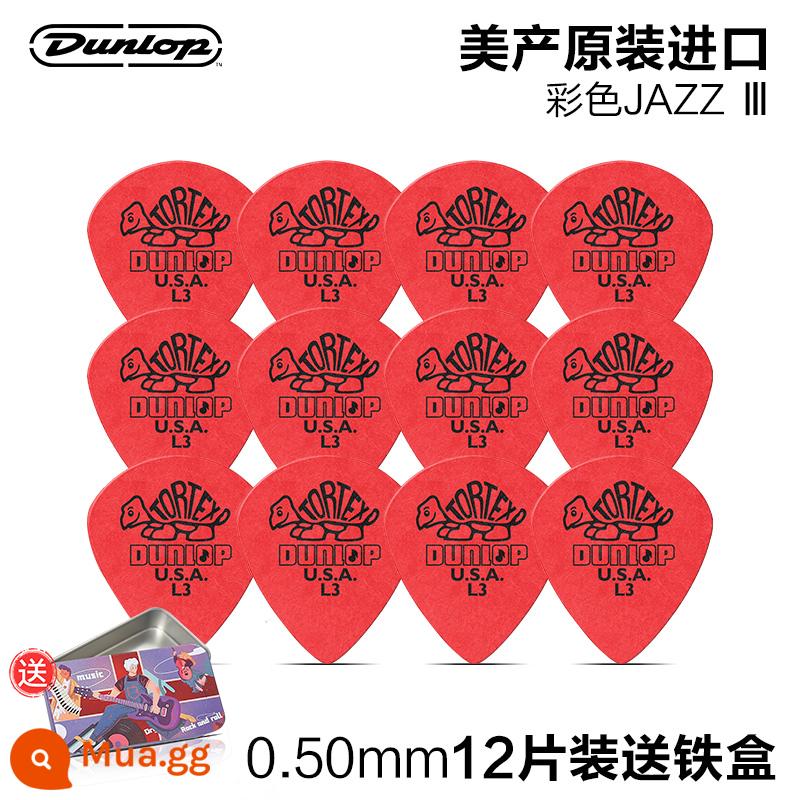 12 miếng gảy đàn Dunlop đàn guitar điện Dunlop chơi nhanh chống trượt đàn guitar dân gian gảy đàn jazz chú rùa nhỏ - 12 miếng|Rùa màu|0,5mm