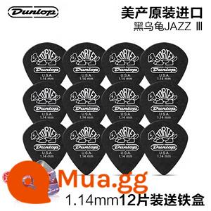 12 miếng gảy đàn Dunlop đàn guitar điện Dunlop chơi nhanh chống trượt đàn guitar dân gian gảy đàn jazz chú rùa nhỏ - 12 miếng|Rùa đen|1.14mm