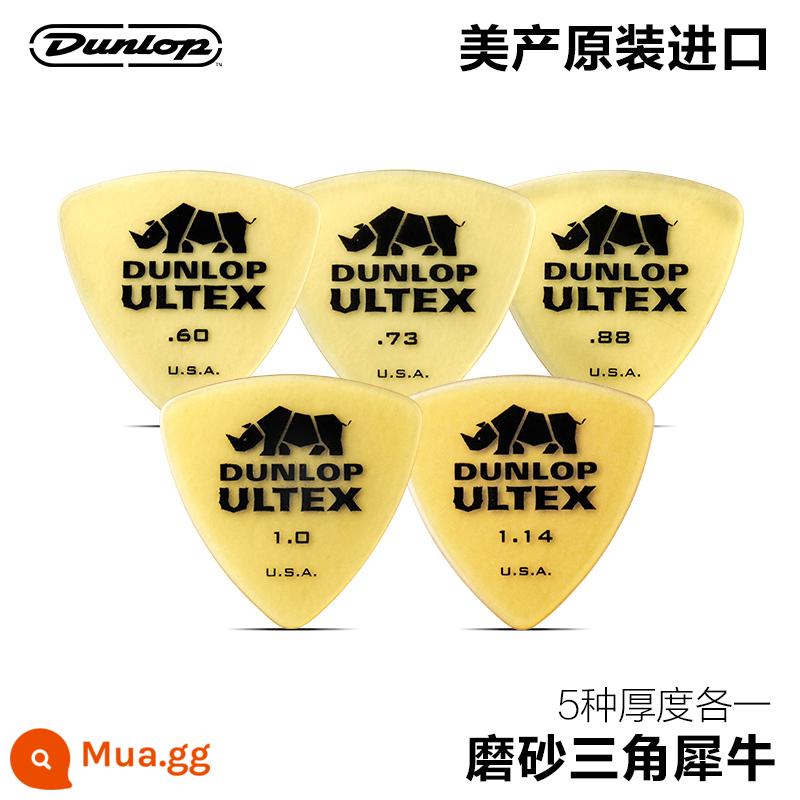 Dunlop Đàn Guitar Điện Dunlop Miếng gảy Tốc Độ Chơi Chà Chống Trơn Trượt Dân Gian Đàn Guitar Gỗ Sắc Nét Tê Giác Quét Dây Lò Xo - Tê giác ba chiều với mỗi độ dày một