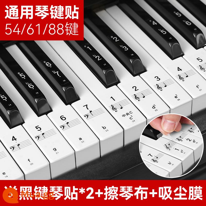 Nano Đàn Piano Miếng Dán Bàn Phím 88/61/54 Phím Bàn Phím Điện Tử Đa Năng Bàn Phím Điện Tử Mới Bắt Đầu Trẻ Em Ký Hiệu Âm Nhạc Note Miếng Dán - Miếng dán phím đàn piano không keo nano [miếng dán phím đàn màu đen miễn phí + vải lau đàn piano + miếng dán chống bụi]