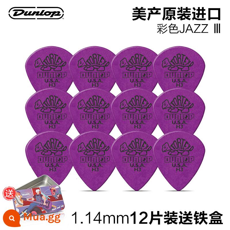 12 miếng gảy đàn Dunlop đàn guitar điện Dunlop chơi nhanh chống trượt đàn guitar dân gian gảy đàn jazz chú rùa nhỏ - 12 miếng|Rùa màu|1.14mm