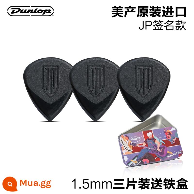 Sáu mảnh Dunlop Dunlop Electric Acoustic Plectrum JP Dream Theater Dân Gian Guitar Chơi Nhanh Quét Dây Lò Xo - [Gói ba chiếc] 1,5mm+ đi kèm hộp sắt