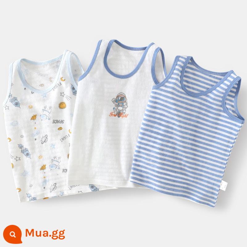 Áo Vest Trẻ Em Bé Trai Cotton Mặc Bên Trong Bé Trai Bé Trai Bé Trai Mùa Hè Vượt Rào Quần Lót Trẻ Em Áo Vest Nhỏ - Bông thở không gian mới