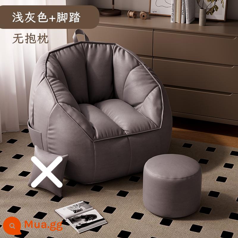 Ghế Sofa Lười Có Thể Nằm Ngủ Đơn Túi Đậu Căn Hộ Nhỏ Trẻ Em Sofa Nhỏ Phòng Ngủ Tatami Ghế Phòng Khách Phòng Khách - [Đặc biệt hàng ngày] Xám cao cấp + Bàn đạp [Vải công nghệ ba lớp]