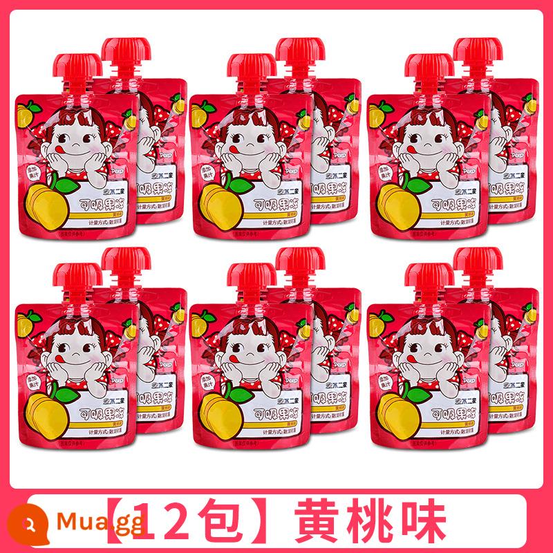 Buerjia Sucking Jelly Ngày của trẻ em Đồ ăn nhẹ Đồ uống Pudding có thể hút Trẻ em mẫu giáo Chia sẻ quà tặng Bán buôn - [Gói 12]Hương đào vàng