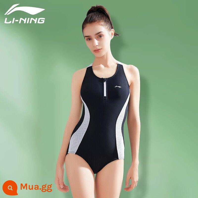 Đồ Bơi Li Ning Đầm Mùa Xuân Nữ 2022 Mới Phong Cách Bùng Nổ Cho Thấy Mỏng Che Béo Bụng Bé Gái Bảo Thủ Đồ Bơi - [059 Đồ bơi một mảnh tam giác đen trắng] Liên hệ bộ phận chăm sóc khách hàng để nhận được bất ngờ