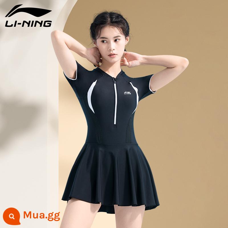 Đồ Bơi Li Ning Đầm Mùa Xuân Nữ 2022 Mới Phong Cách Bùng Nổ Cho Thấy Mỏng Che Béo Bụng Bé Gái Bảo Thủ Đồ Bơi - [063 Áo tắm một mảnh màu đen] Liên hệ bộ phận chăm sóc khách hàng để nhận được bất ngờ