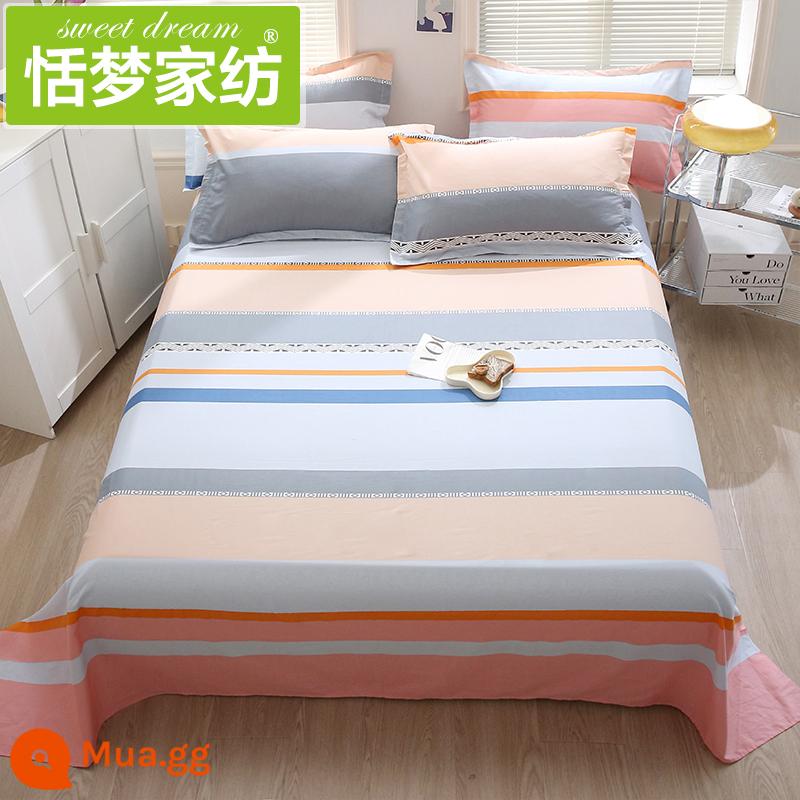 100% cotton ga trải giường đơn mảnh cotton nguyên chất ký túc xá sinh viên nam giường đôi dày 1,5 m chăn - tối giản