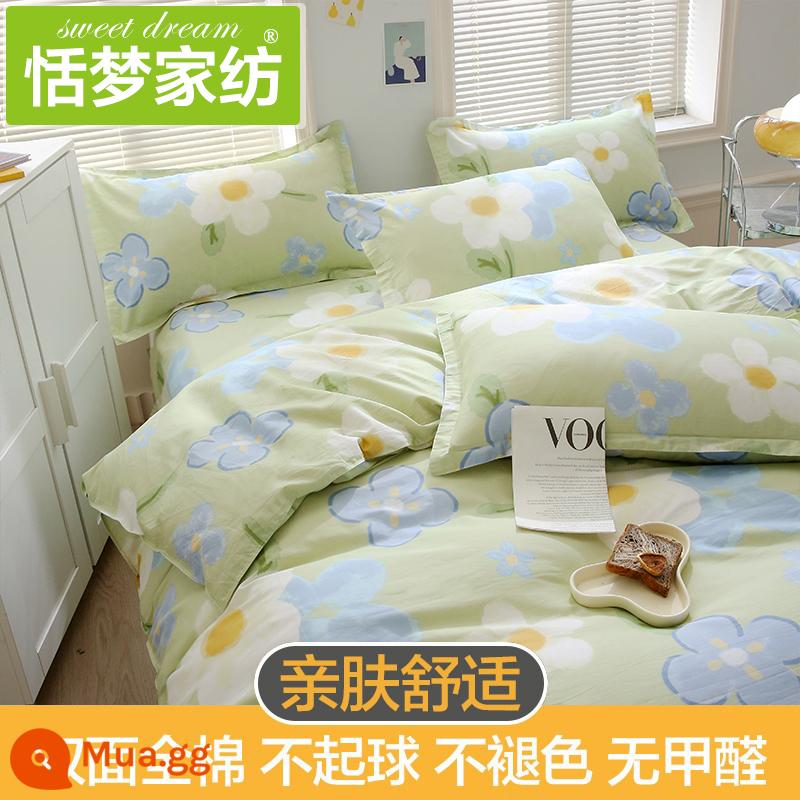 Vỏ chăn đơn cotton 150x200 ký túc xá sinh viên 1.5 mét đơn 200x230 đôi vỏ chăn 100 cotton mùa đông - Masahide