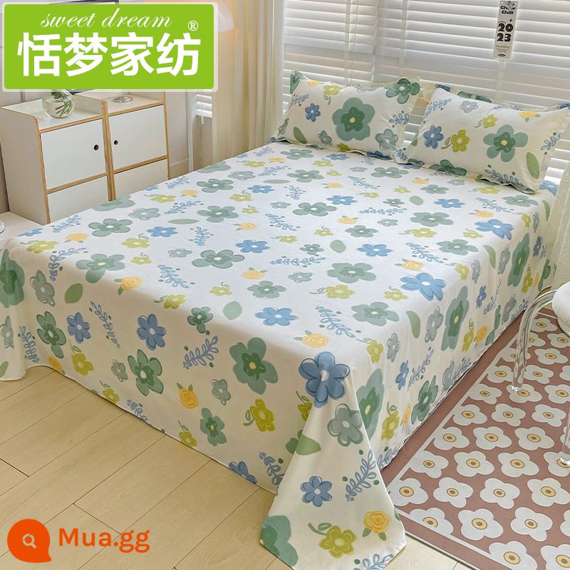 100% cotton ga trải giường đơn mảnh cotton nguyên chất ký túc xá sinh viên nam giường đôi dày 1,5 m chăn - Tràn đầy mùa xuân