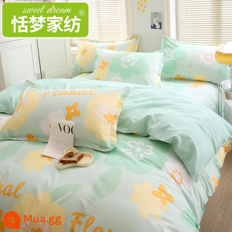 Vỏ chăn đơn cotton 150x200 ký túc xá sinh viên 1.5 mét đơn 200x230 đôi vỏ chăn 100 cotton mùa đông - bọt hoa