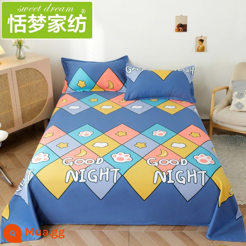 100% cotton ga trải giường đơn mảnh cotton nguyên chất ký túc xá sinh viên nam giường đôi dày 1,5 m chăn - Móng vuốt mèo sao