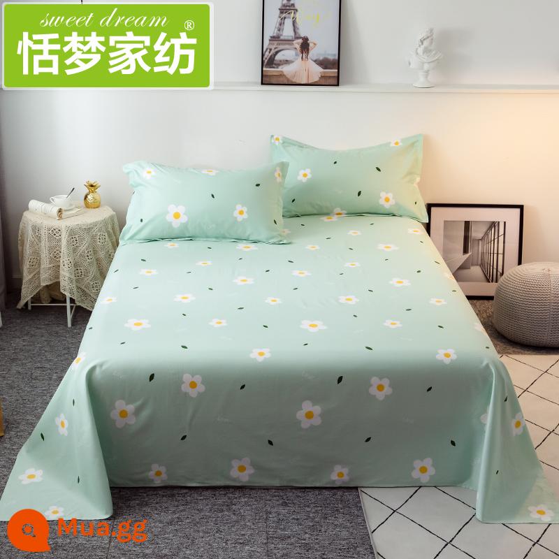 100% cotton ga trải giường đơn mảnh cotton nguyên chất ký túc xá sinh viên nam giường đôi dày 1,5 m chăn - Chút xanh thơm